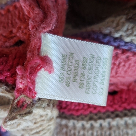 Vintage Y2K Grandmacore Crochet Knit Striped Caridgan Sweater sz X Women's - Picture 8 of 10